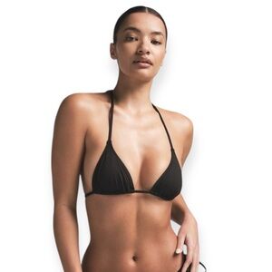 SKIMS Signature Swim Onyx Black Triangle Bikini Top (ONLY) Size Extra Small